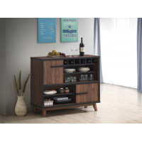 Coaster Furniture 182873 Wine Cabinet with 2 Sliding Doors Walnut and Black